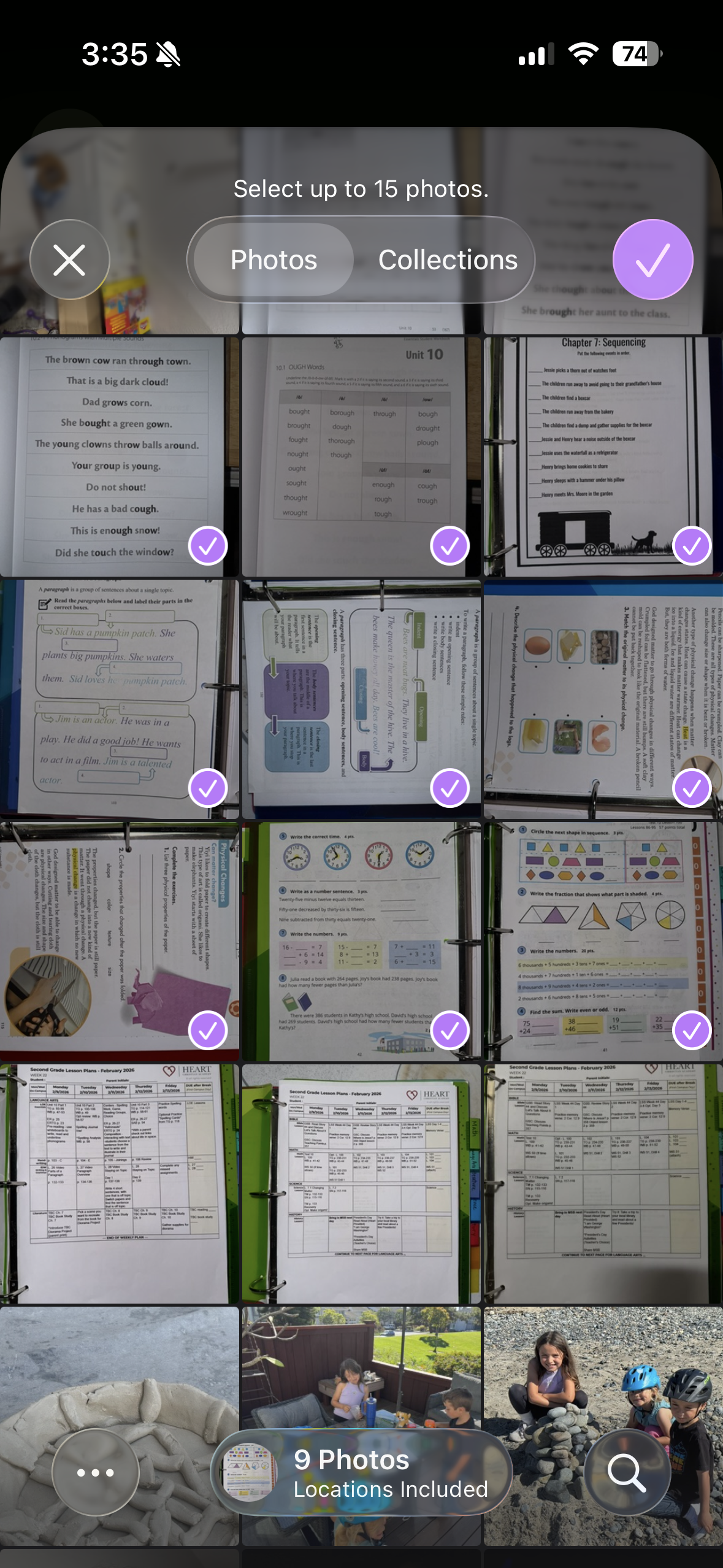 Upload homeschool worksheets and assignments