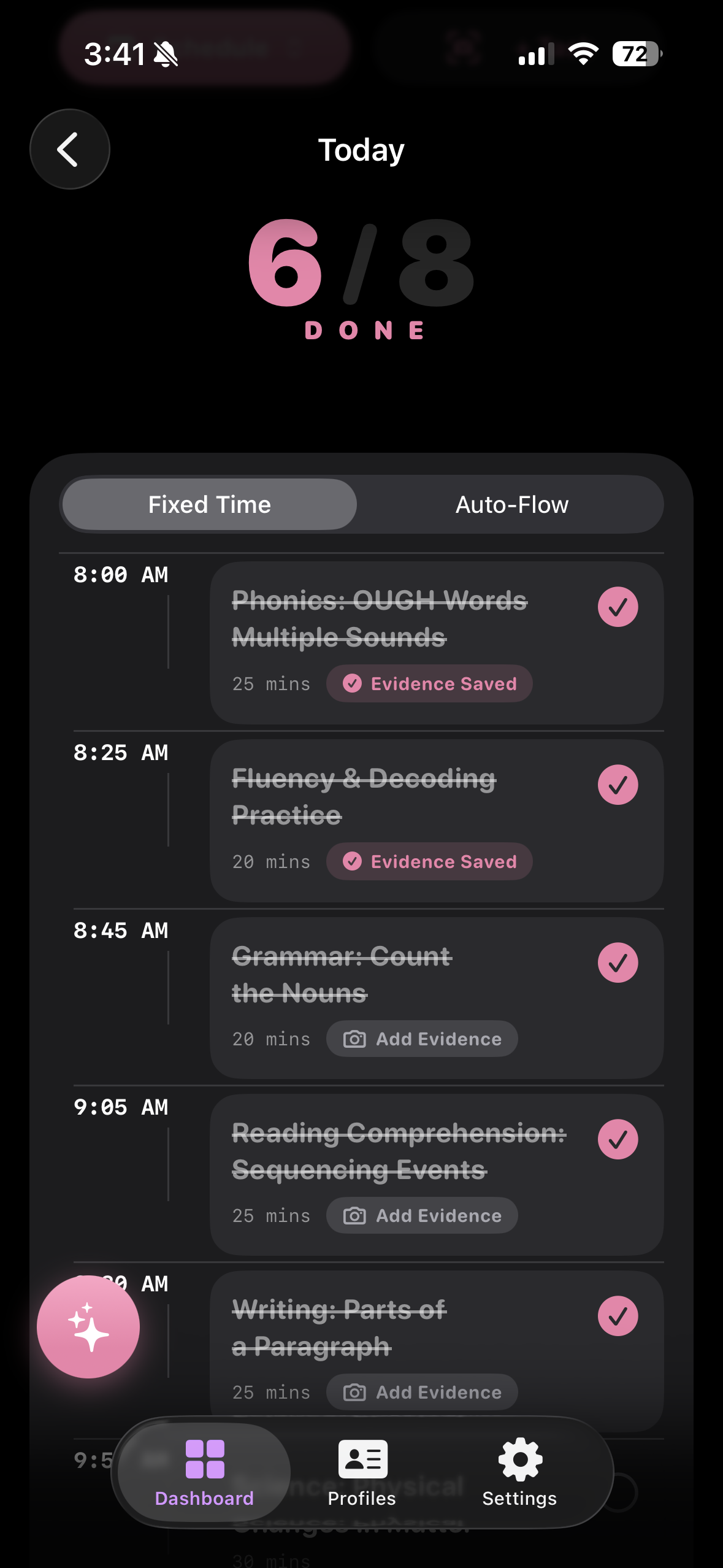 Flexible homeschool timeline that flows around appointments